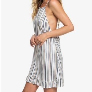 Roxy Golden Skin Stripe Ruffle Dress